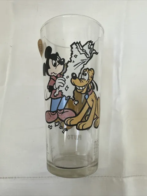 Disney 1978 Pepsi Collector Series Pluto & Mickey Mouse Glass Tumbler