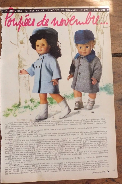 Page De Magazine Modes Et Travaux (1972) - Modèle De Poupée Michel N°218 - Occasion