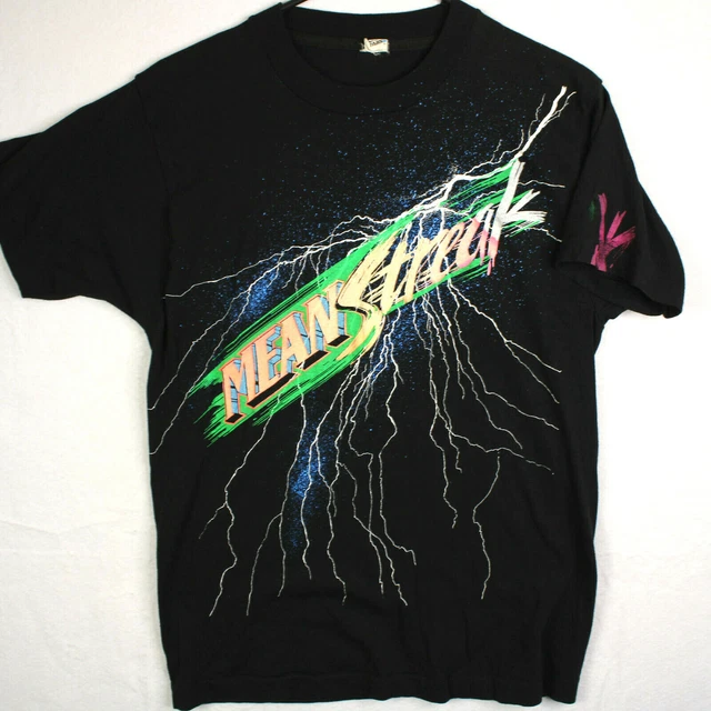 SCREEN STARS MEANSTREAK Cedar Point Coaster Vtg 90s Graphic T-SHIRT MEN'S Small