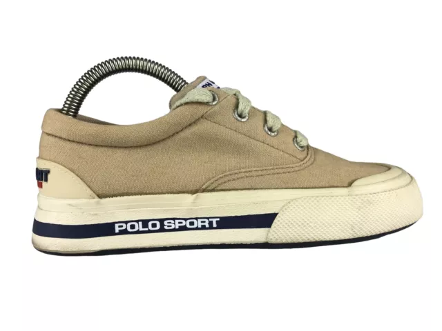 Ralph Lauren Polo Sport Womens Beige Low Top Lace Up Sneaker Shoes Size US 6