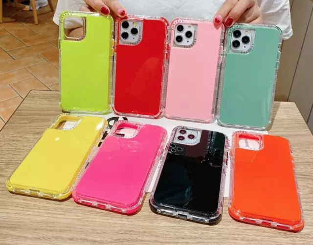 Candy Color Shockproof Bumper Coque Cover Case For iPhone 14 Pro Max 13 12 11 Xr