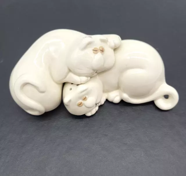 Vtg Cat Nap Fitz & Floyd FF Salt Pepper Shakers Sleeping Kitties Adorable