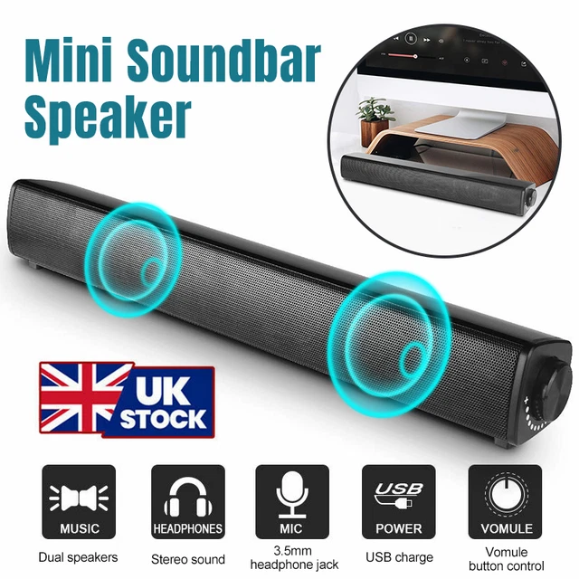 USB WIRED SURROUND Speakers Sound Bar Mini Subwoofer for PC Desktop