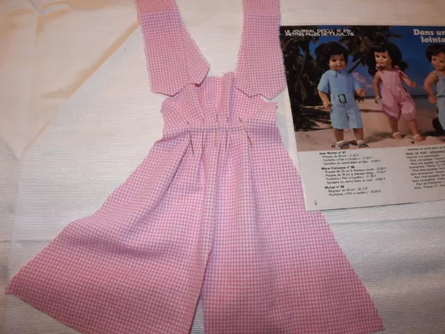 KIT découpé VETEMENT,poupee ancienne FRANCOISE. MODES ET TRAVAUX Juillet 1978