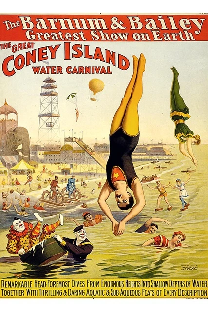 Poster Publicitaire Vintage – Cirque Barnum – Impression D'époque, Fabriqué En Italie