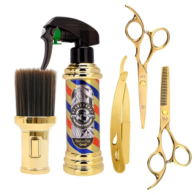 5PCS Hairdressing Styling Tools Set Gold Barber Men  Shaver Salon Hair Brush