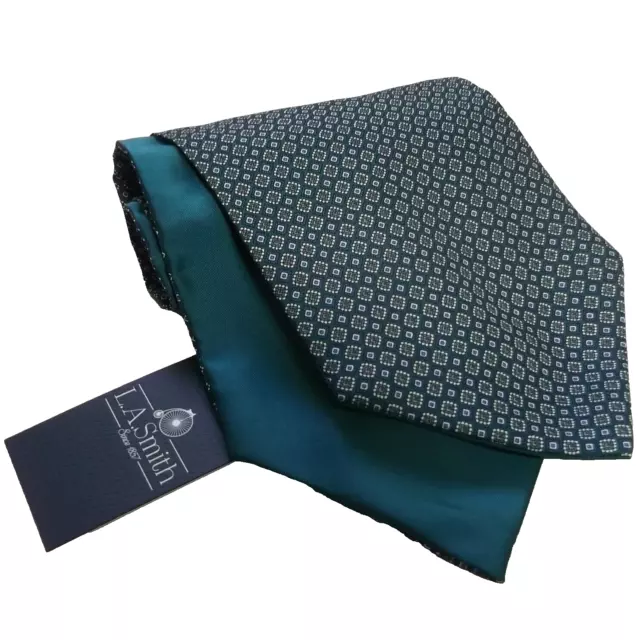 Cravat Tie Ascot Mens Wedding Scrunchie Ruche by Lloyd Attree & Smith Teal