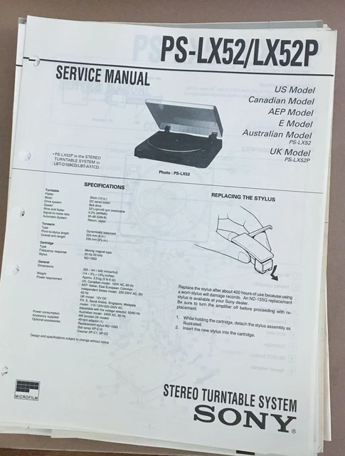 Courroie De Remplacement Pour Platine Vinyle Sony PS-LX45P - Type Courroie, Noire