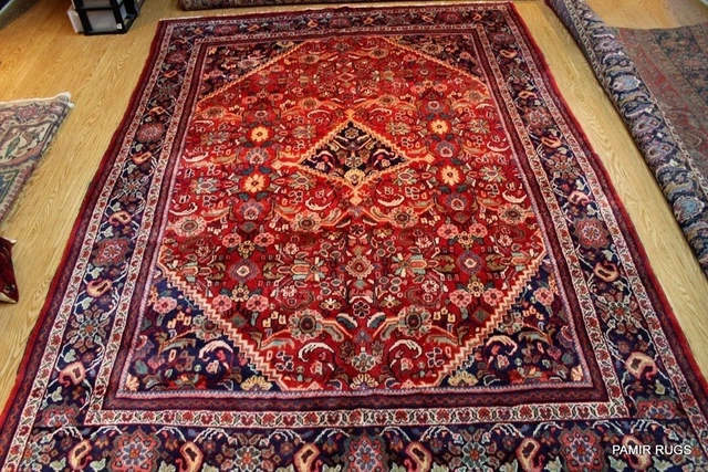 _ANTIQUE_HAND-MADE_TABREZ_RUG_9' X 13' Thick Wool Circa 1930's Antique Oriental