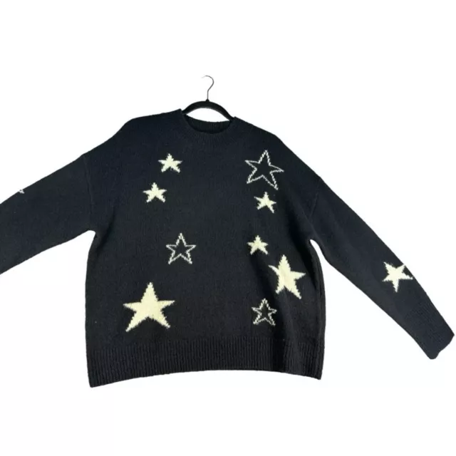 Rails Sweater Women's Medium Kana Wool Cashmere Star Black and White