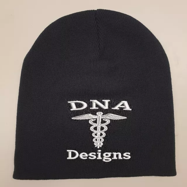 Custom beanie hat embroidered logo woolly work wear UK  company personalised