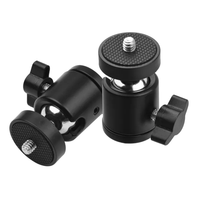 2PCS Mini Swivel Ball Head Tripod 360° Rotating Mount Base 1/4‘’ Screw Ballhead 2