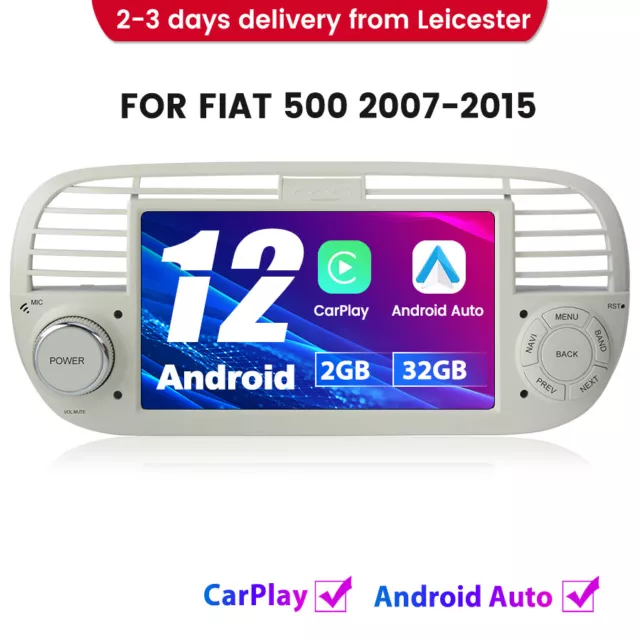 2+32GB Android Carplay Car Stereo Radio GPS NAVI DAB+ RDS For Fiat 500 2007-2015