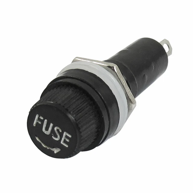 10 A 250 V AC culot à vis monté 5 x 20mm porte-fusibles Noir