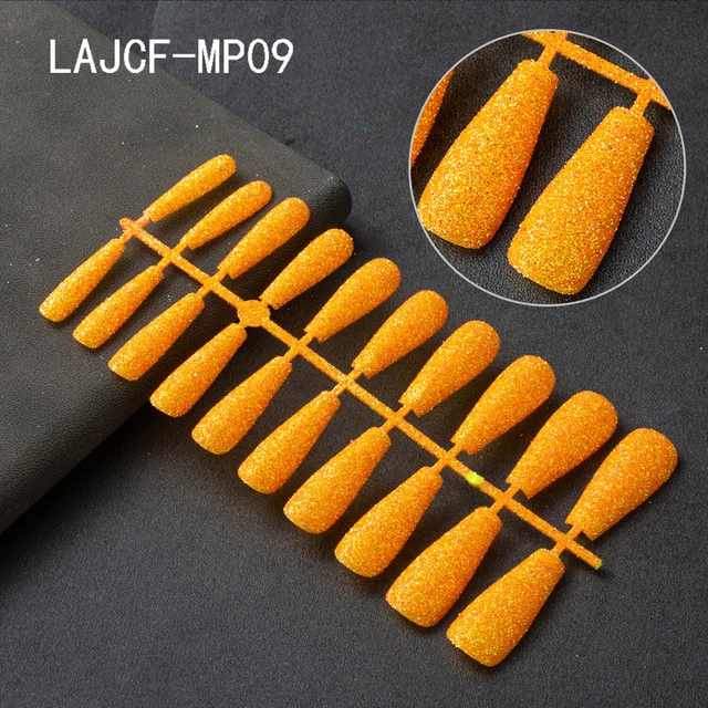 Cercueil Pointe des ongles Portable Flash long Ballet faux ongles Faux ongles
