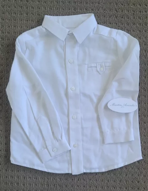 Martin Aranda Long Sleeve White Boys  Shirt Size 36m 3 years BNWT FORMAL WEDDING