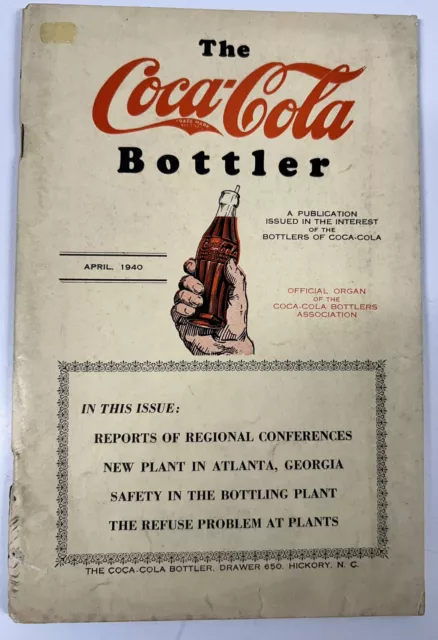 April 1940 The Coca Cola Bottler Magazine Great Condition Coke pre WWII