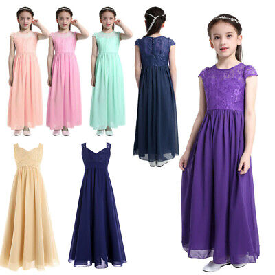 Flower Girl Dresses For Wedding Party Chiffon Lace Princess Bridesmaid Dresses