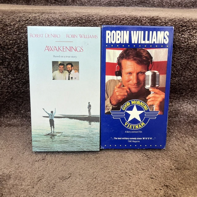 Rob Robnir ROBIN WILLIAMS LOT 2 VHS Good Morning Vietnam Awakenings Robert De Niro ...
