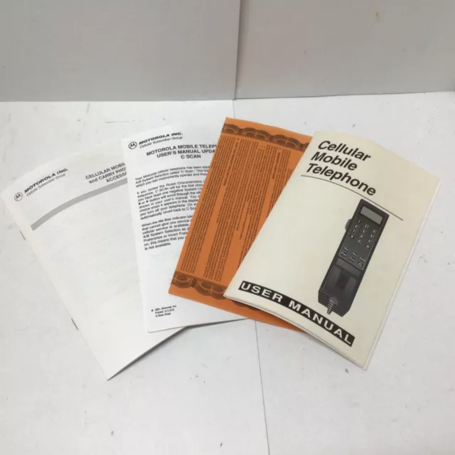 Vintage Motorola Cell Phone Owner's Manual 1991 Cellular Mobile User Guide