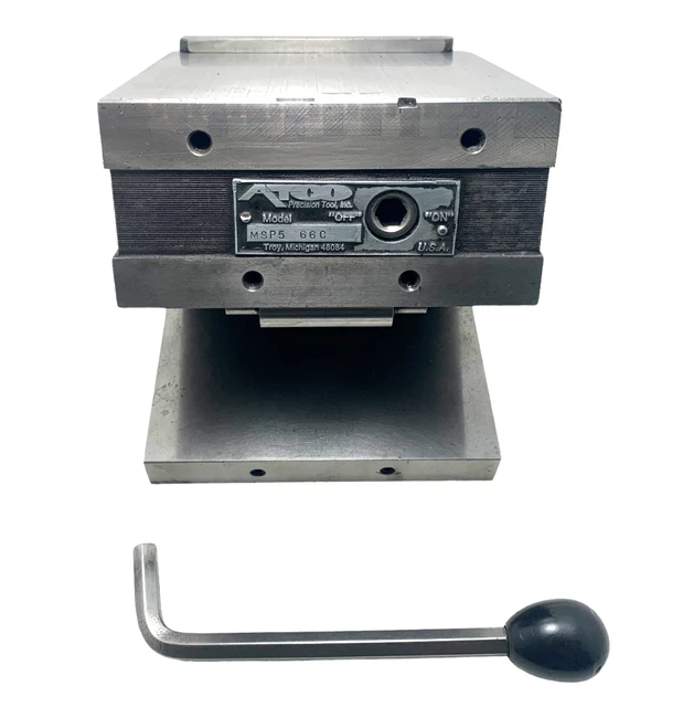 ATCO Magnetic Sine Plate Chuck 6” X 6”, Fine Pole, MSP5-66C, w/ hex wrench