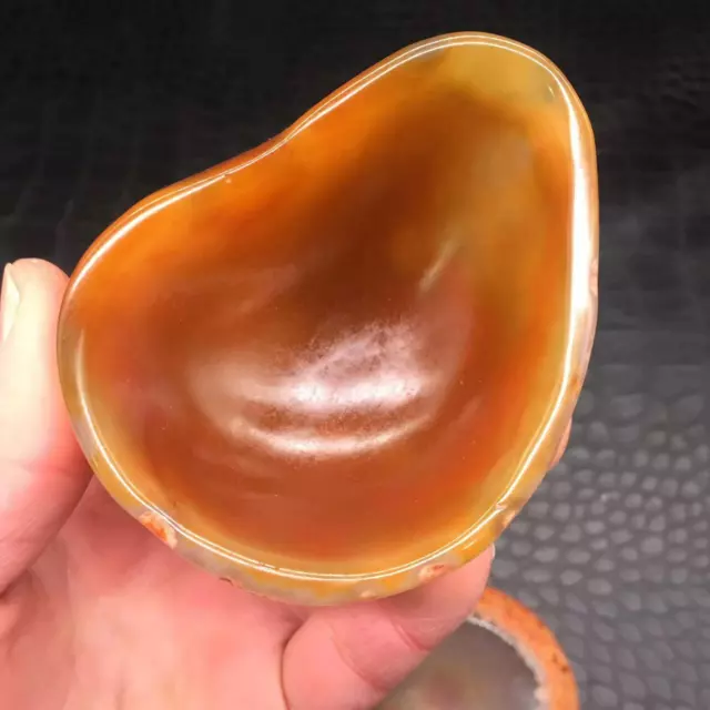 Natural Red Agate Crystal Quartz Carved Bowl Healing Reiki Decorate 1pc