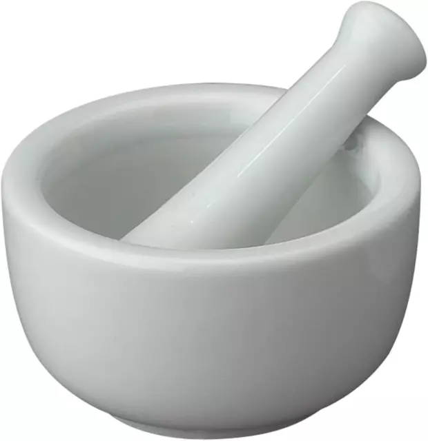NEW HIC Kitchen Mortar and Pestle for Grinding Spices, Herbs and Crushing Pills