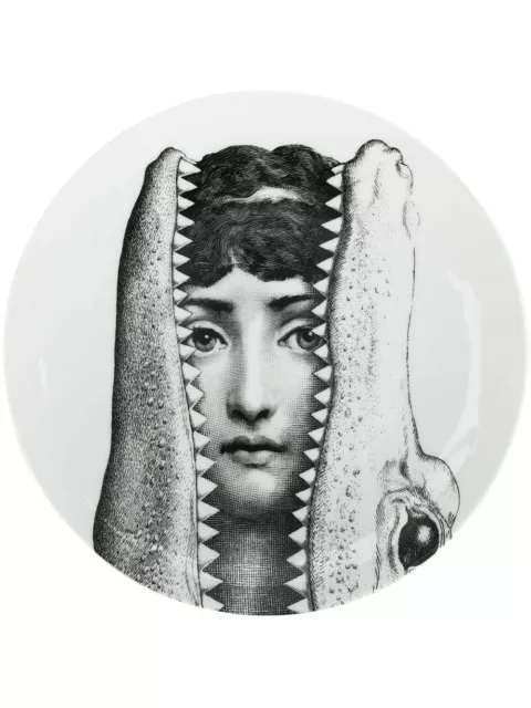 Fornasetti LINA Face in Alligator WALL PLATE Made In Italy NIB