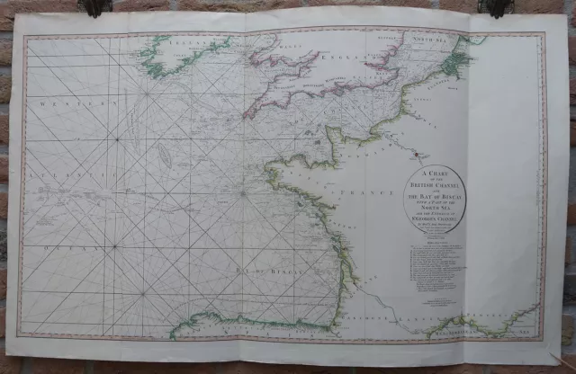 Antique Map-WESTERN EUROPE-ATLANTIC-SEA CHART-Dicquemare-Rochette-Faden-1794
