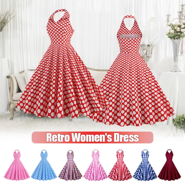 WOMENS 1950S 60S Dress Ladies Vintage Style Party Long Sleeve Midi Swing  Dresses $28.69 - PicClick