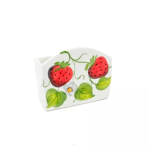 BASSANO Céramique Figure Fraises Motifs Support pour / Porte-éponge 9 CM En Neuf