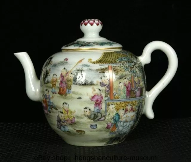 6.4 " Marked Old Chinese Colour enamel Porcelain Dynasty Tongzi Wine pot