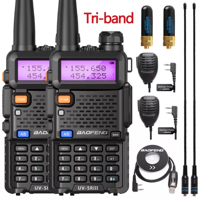 Baofeng Uv-5R Iii Uhf/Vhf 128Kanal Vox Fm Radio Walkie-Talkie Hand-Funkgerät De