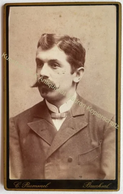 orig. CDV Foto Fotografie Mann Herr Mode um 1880 Rummel Bruchsal