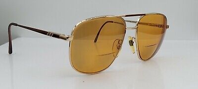 Vintage Nouveau Eyewear Vincenzo Brown Gold Pilot Sunglasses FRAMES ONLY Italy