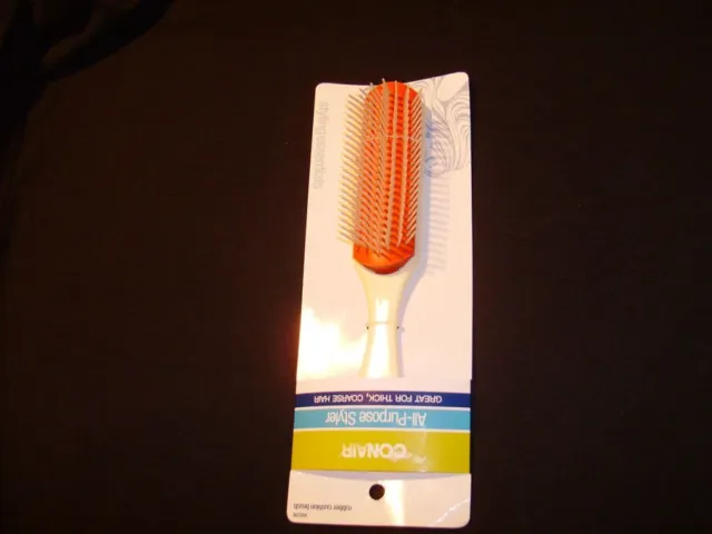 Conair Genuine Medium White Classic 7 ROW Nylon Bristle Hair Brush/Professional.