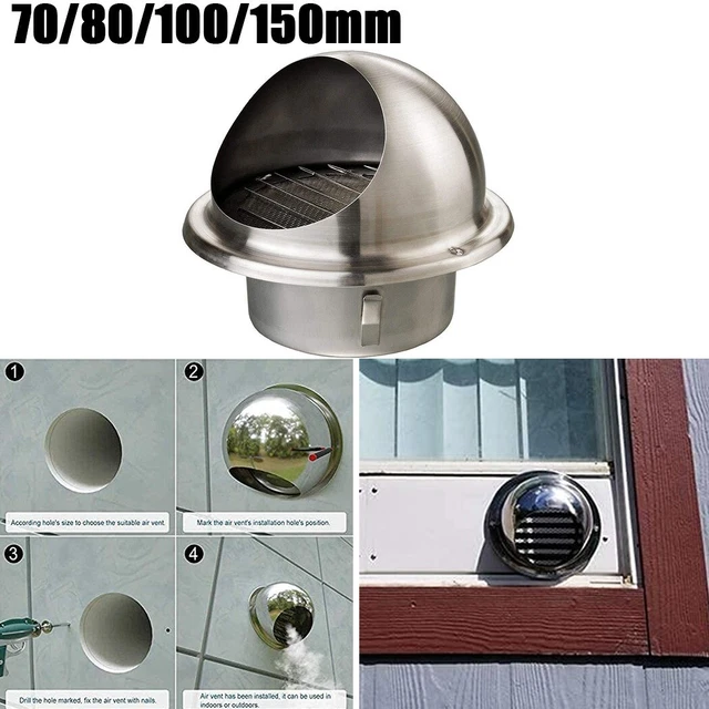 Aération Grille Argent Acier Inoxydable Ventilation Brossé Externe Extracteur