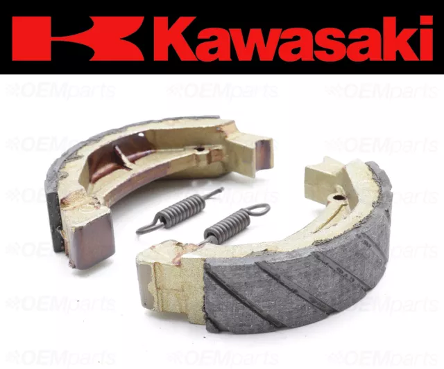 Set of (2) Kawasaki Water Grooved FRONT Brake Shoes and Springs #41048-1083