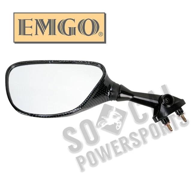 20-29634 EMGO Replacement Mirror 03-04 Kawasaki ZX600RR/636 Left Side Carbon