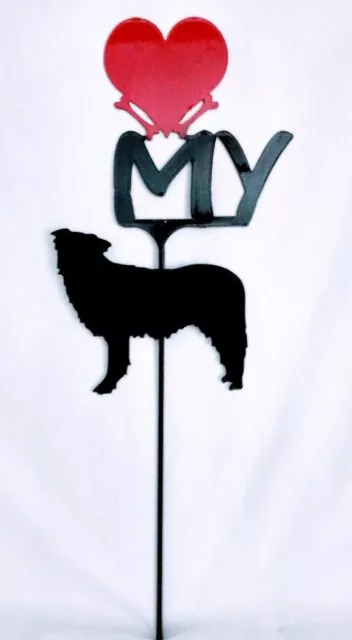 Border Collie Love(heart) Yard Sign Metal Silhouette Made in the USA