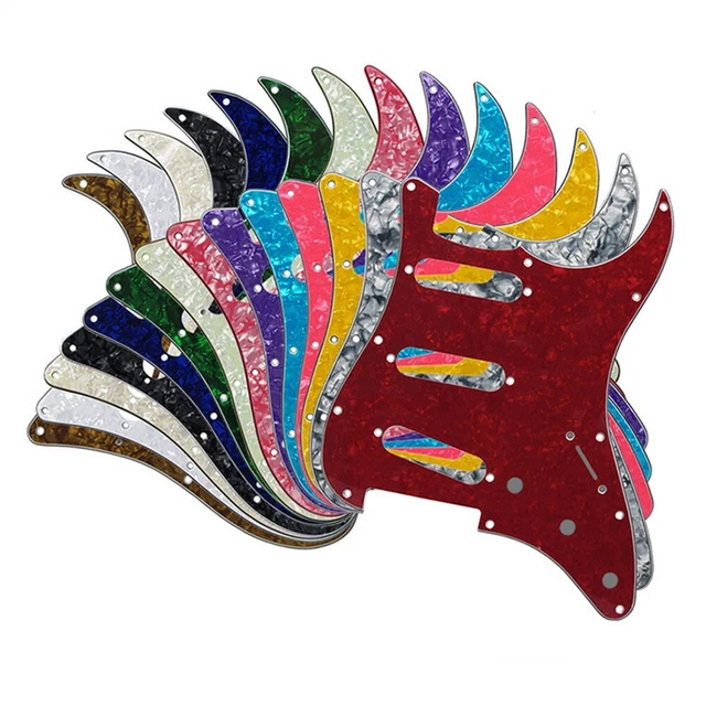 Bunte Zelluloid Gitarrenschlagplatte mit 11 Löchern für Strat Gitarren SSS