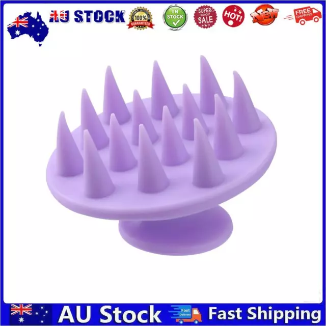 AU Silicone Hair Scalp Brush Head Scrubber Deep Conditioning for Girls Men (Purp