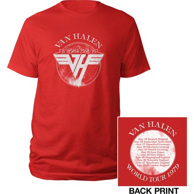 UFFICIALE VAN HALEN Vintage Logo Uomo Nero T shirt VAN HALEN Classic Tee 