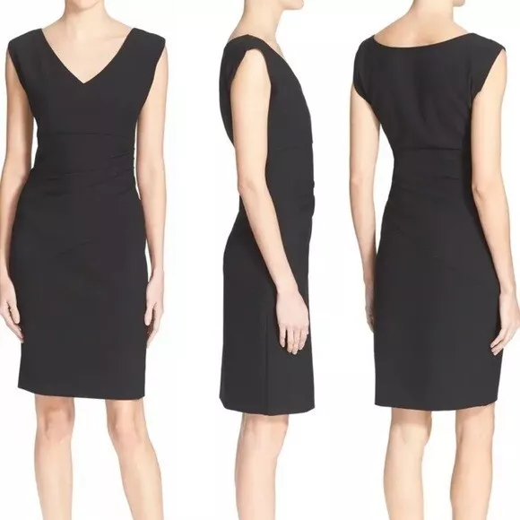 Diane von Furstenberg Bevin Ruched Stretch-Crepe Sheath Dress Black Size 6