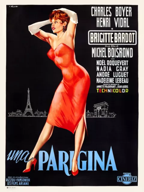 Une Parisienne, Una Parigina, Bardot, Repro Affiche De Cinema Vintage (40X60)