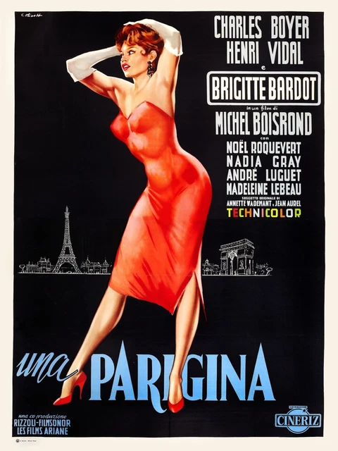 Une Parisienne, Una Parigina, Bardot, Repro Affiche De Cinema Vintage (40X60)