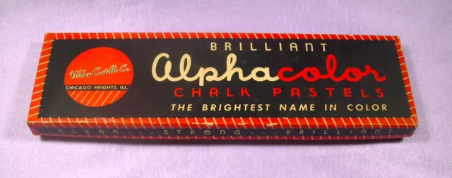 Vintage ALPHACOLOR Chalk Pastels Crayons #102-24 by Weber Costello Co. L@@K!