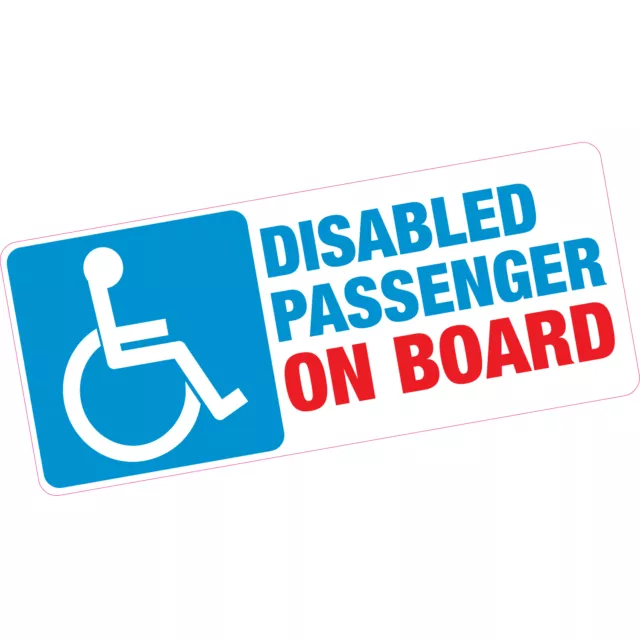 Disabled Passenger On Board Vinyl Sticker Blue Badge Car Motability Child Old