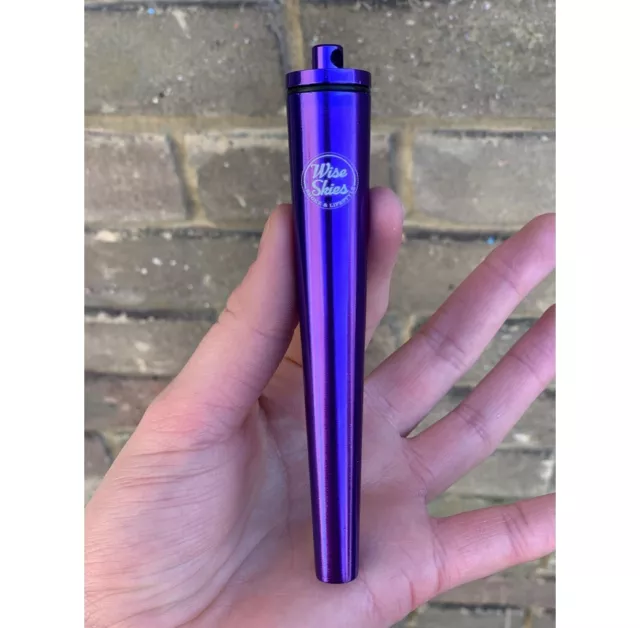 Purple Metal Cone Holder Tube Key Ring Water Resistant Rolling Tube