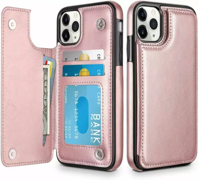 Leather Flip Wallet Card Holder Case Cover For iPhone 7 8 15 Pro XR 12 14 13 Pro